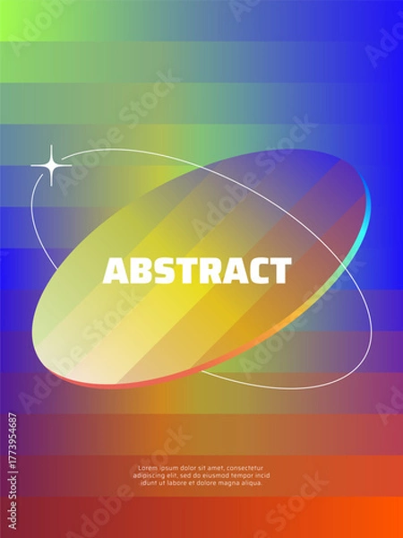 Obraz Abstract Colorful Poster Design. Covers Template Design. Horizontal Striped Gradient Lines. Geometric Background for Presentation, Magazines, Social Media. Vector Illustration