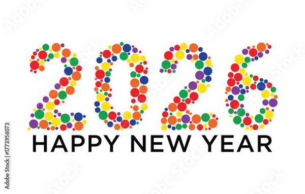 Obraz 
Happy New Year 2026 Vector Illustration Modern, High Resolution, Greeting, Stylish, Elegant