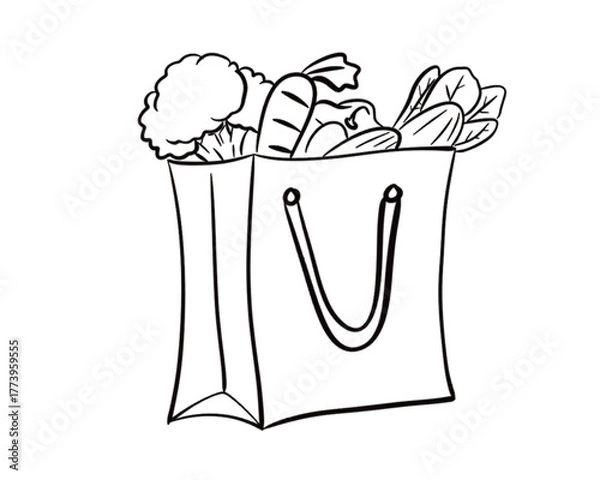 Obraz grocery bag filled with vegetables
