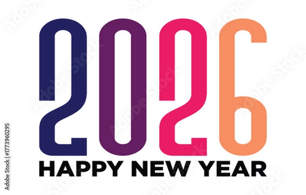 Obraz 
Happy New Year 2026 Vector Illustration Modern, High Resolution, Greeting, Stylish, Elegant