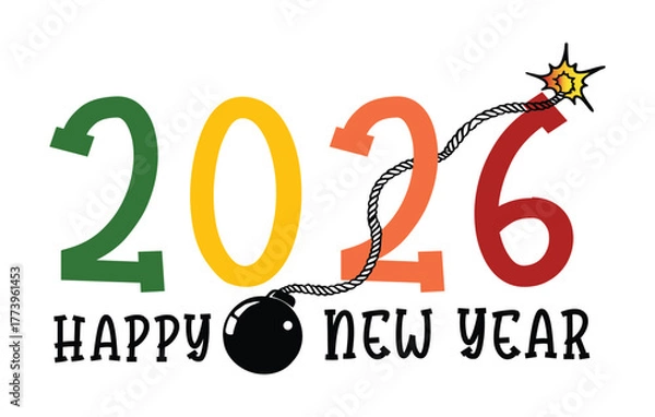 Obraz 
Happy New Year 2026 Vector Illustration Modern, High Resolution, Greeting, Stylish, Elegant