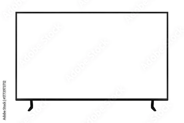 Fototapeta Modern premium smart TV with blank screen, isolated on transparent PNG. High quality studio shot. Concept for technology, business, finance, advertising, public relations and lifestyle themes.