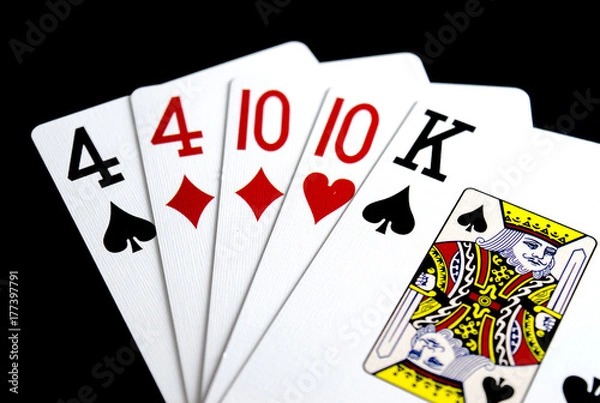 Fototapeta Playing Cards Poker Hand Two Pair