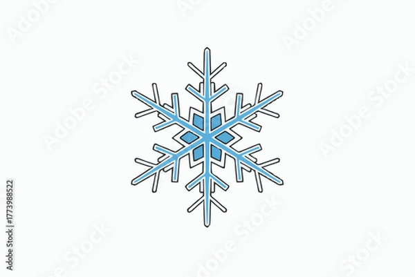 Obraz Snowflake illustration in blue color representing winter season and holidays - Concept of New Year SVG    