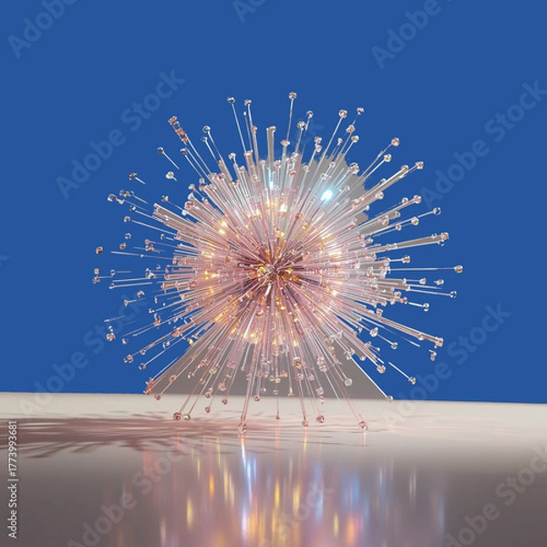 Fototapeta refraction, minimalism, light play, radial pattern, sphere, spikes, structure, 