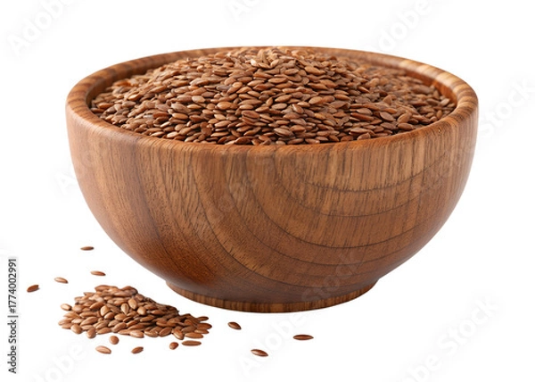 Fototapeta flax seeds isolated on transparent white background clipping path