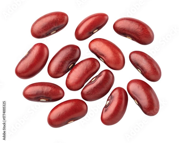 Fototapeta red kidney beans isolated on transparent white background clipping path