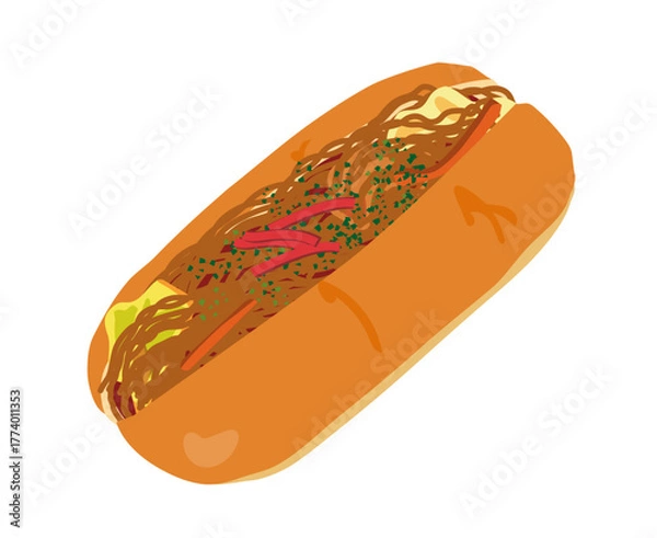 Obraz やきそばパンのイラスト