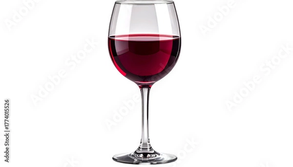 Obraz A stemmed glass filled with crimson liquid, isolated against a stark black background