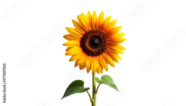 Obraz A vibrant sunflower in full bloom against a stark black background (1)