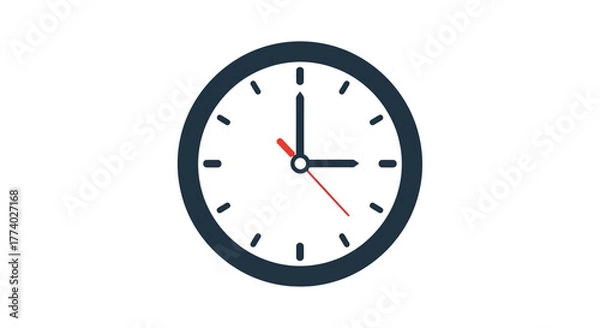 Fototapeta Vector25991 flat clock minimalist