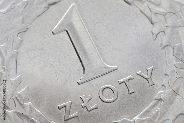 Obraz Coin 1 zloty. Currency Poland.