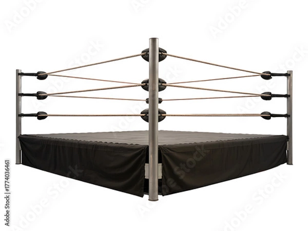 Fototapeta Wrestling ring with stands isolated on transparent background