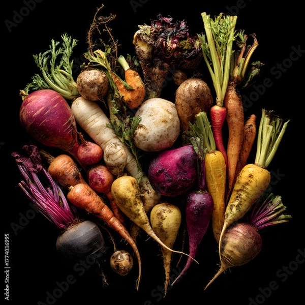 Fototapeta Exploring the Unique Appeal and Diversity of Heirloo Vegetables in Culinary Heitage