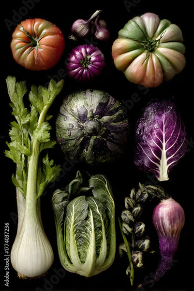 Fototapeta Exploring the Unique Appeal and Diversity of Heirloo Vegetables in Culinary Heitage