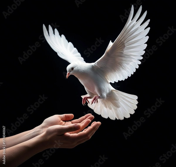 Obraz Freedom in Flight with black background