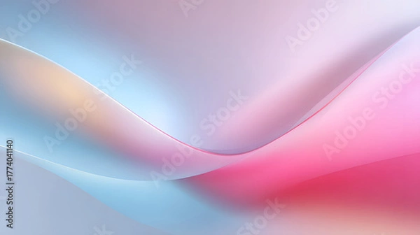 Fototapeta Smooth flowing gradient background with pastel tones and soft curves.