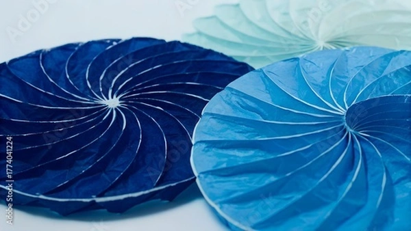 Fototapeta Abstract Spiral Disc Texture Background 8K Seamless Blue Radial