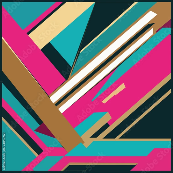 Fototapeta Abstract geometric patterns featuring bright colors and intricate shapes are trending for 2026