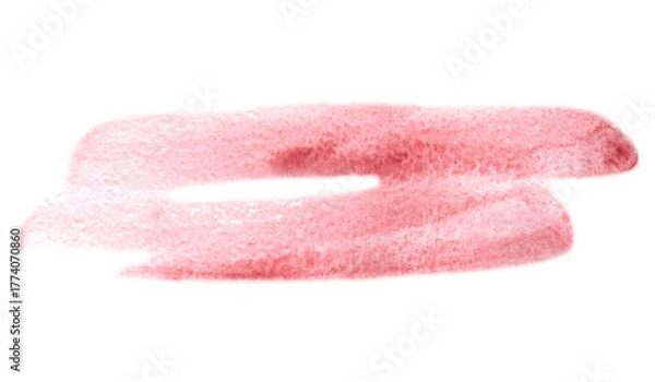 Fototapeta Abstract pink watercolor stain. Liquid watercolor paint stain on white background. Texture pink background