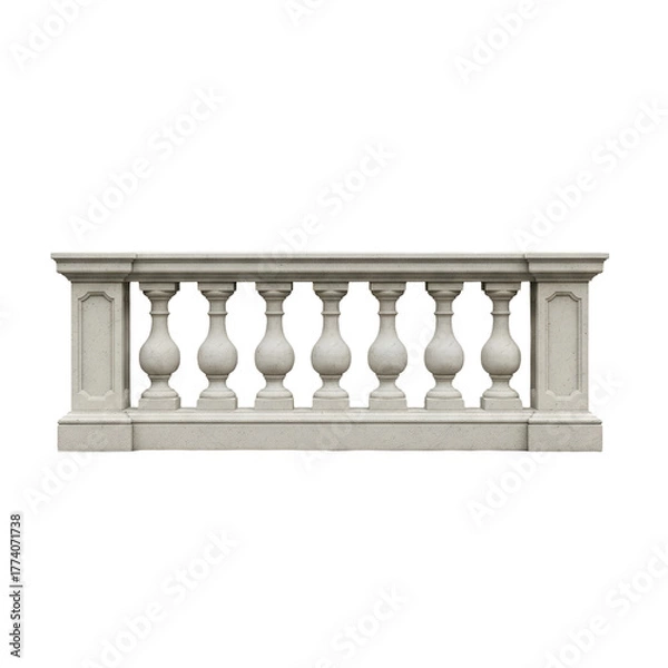 Fototapeta white columns in a row isolated, Balustrade, PNG 
