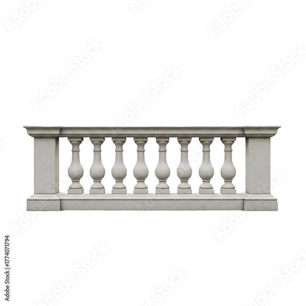 Fototapeta white columns in a row isolated, Balustrade, PNG 