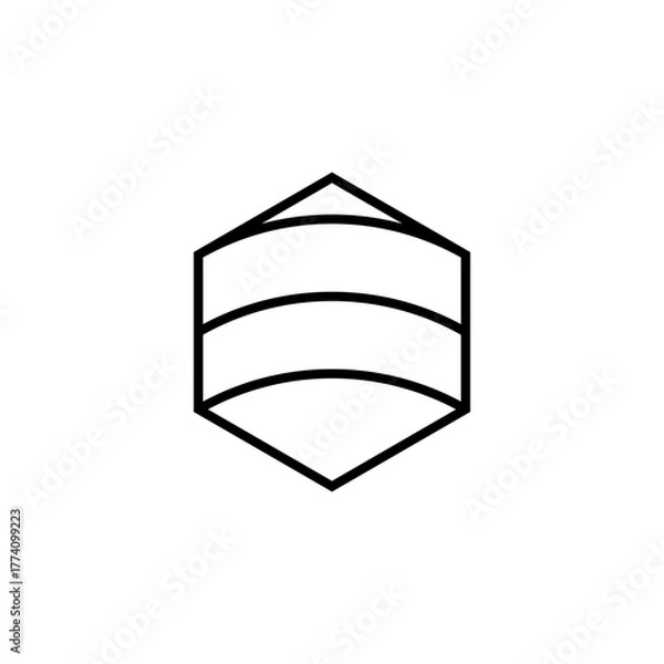 Fototapeta abstact shape outline stroke hexagon concept