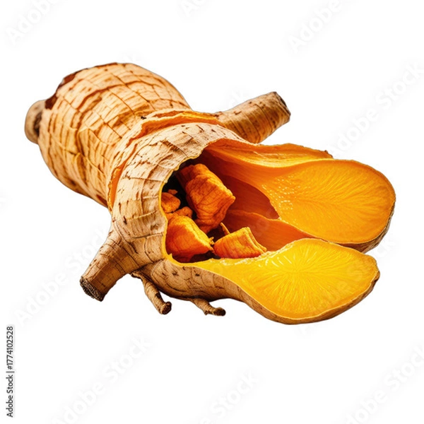 Fototapeta Abstract form with golden sections on a black background