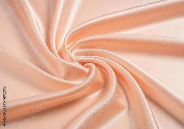 Obraz Elegant flowing apricot silk fabric creating a mesmerizing swirl pattern