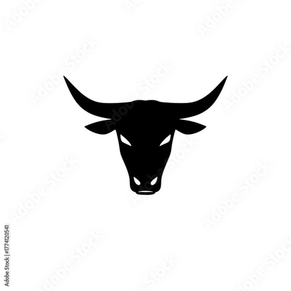 Fototapeta Powerful bull head silhouette symbolizing strength determination and resilience