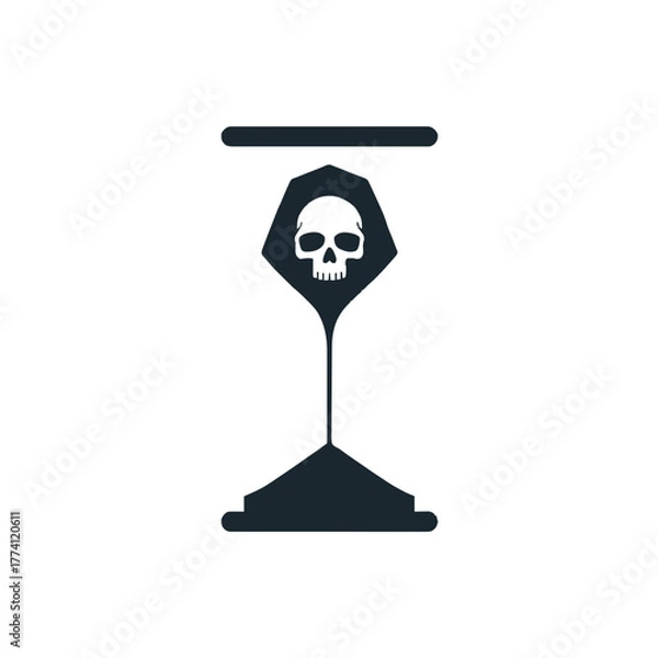 Fototapeta Iconic danger skull symbol warns of hazardous substances or toxic elements