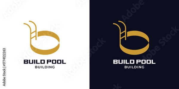 Fototapeta Build Pool Construction Logo b Initial