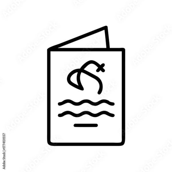 Obraz Illustration of a tropical christmas card, showcasing a palm tree and wavy lines, ideal for beachthemed holiday greetings and warm winter celebrations