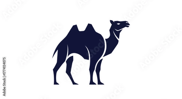 Fototapeta Stylized camel silhouette illustration on white background vector design