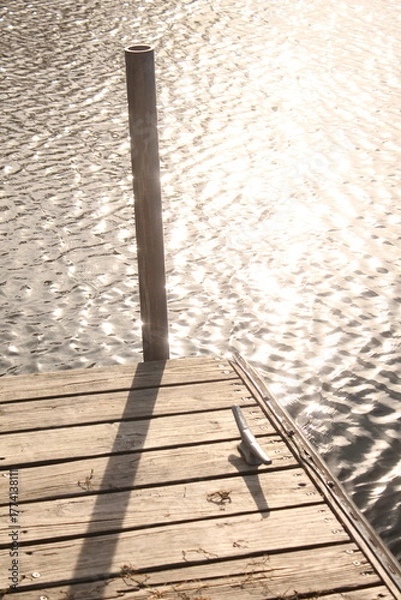 Obraz A lake dock at dusk