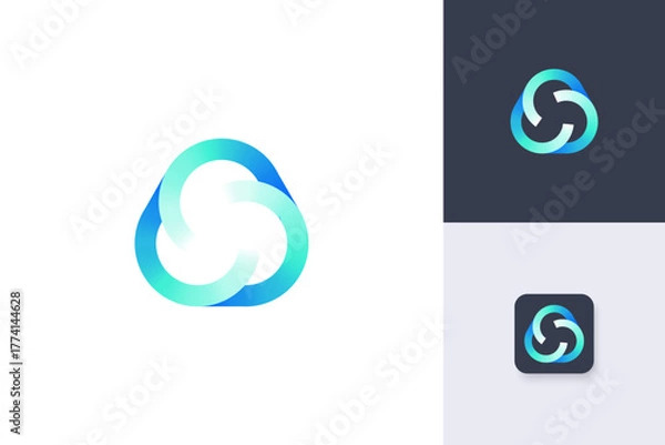 Obraz triangle round logo design vector template