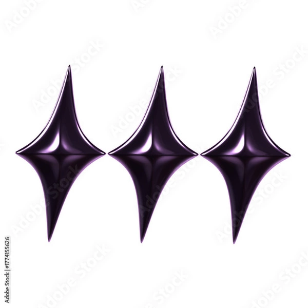 Obraz abstract y2k shape 3d icon illustration