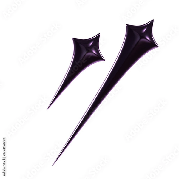 Obraz abstract y2k shape 3d icon illustration