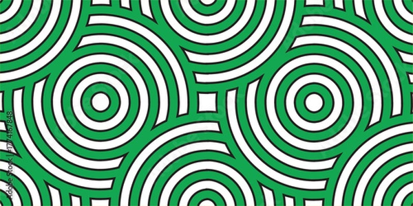 Fototapeta Green and White Concentric Circles Pattern
