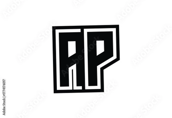 Fototapeta AP Modern Monogram Logo Design with Bold Geometric Shape and Minimal Frame.