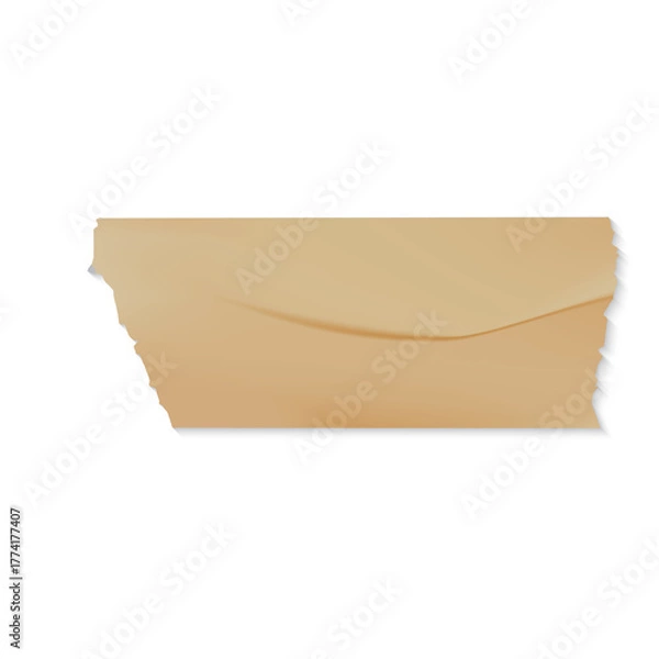 Fototapeta Brown Paper Envelope With Torn Edges And Shadow Effect Isolated On White Background And Transparent Background In Graphic Design