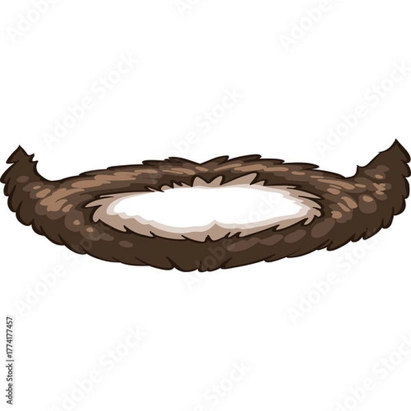 Obraz Brown Pixel Art Mustache With Transparent Background Isolated On White