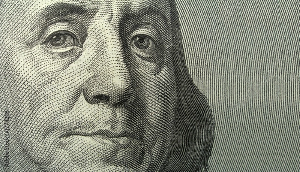 Fototapeta portrait of benjamin franklin with copyspase