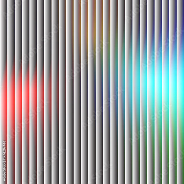 Fototapeta A dark blue glass gradient with black, navy, and cyan tones blending seamlessly on a white background, featuring soft digital noise, glossy translucent stripes, and a smooth futuristic glow.