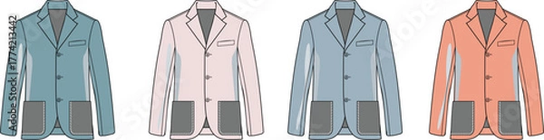 Fototapeta Colorful Blazer Collection A Variety of Stylish Jackets in Diverse Hues for Fashion
