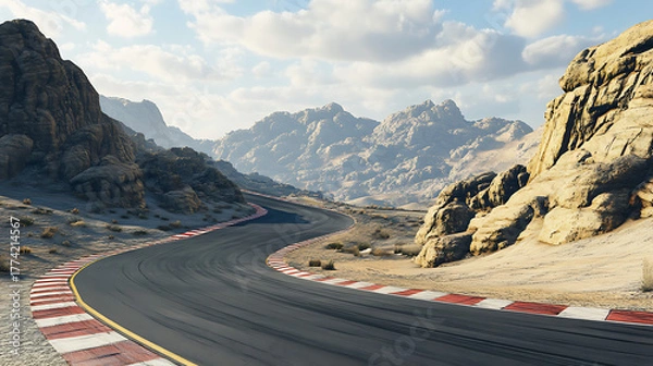 Obraz Desert mountain racing track