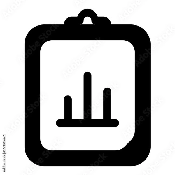 Obraz Clipboard with graph icon for analysis and reporting
