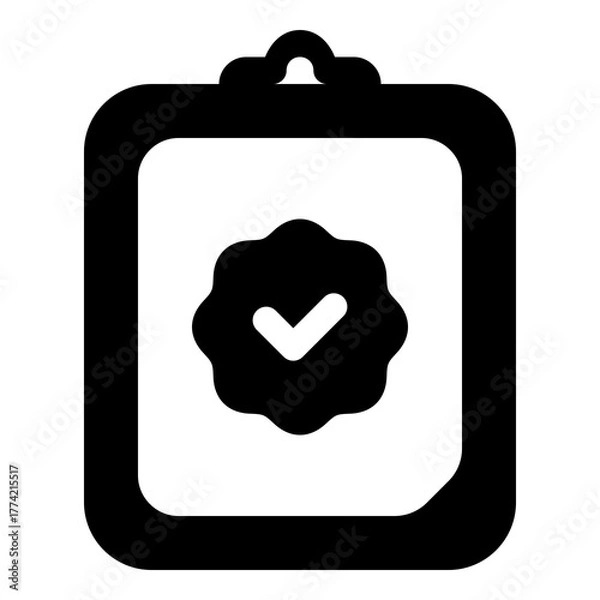 Obraz Clipboard with checkmark icon for approval and standard