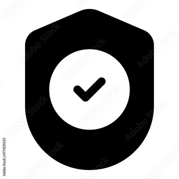 Obraz Shield with checkmark icon for security and verification