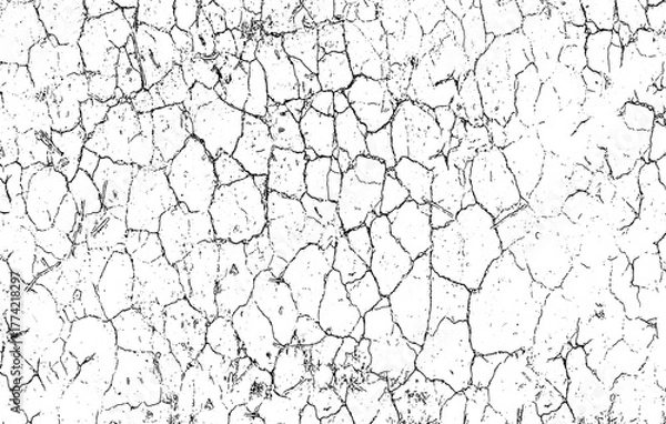 Fototapeta Distressed Cracked Surface grunge Texture Overlay, grunge wall texture, Old dry cracked concrete wall texture shows a natural grunge pattern of drought and dirty surface